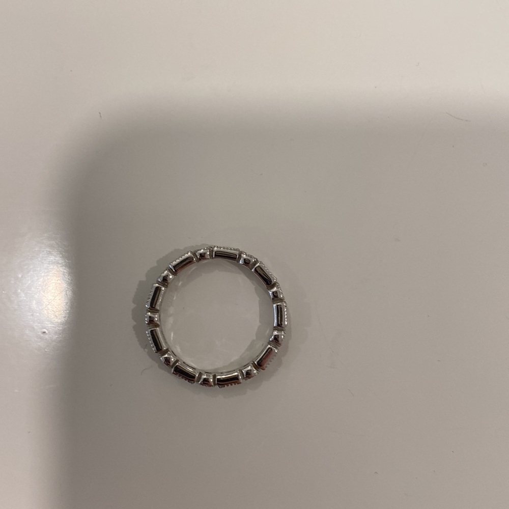 Silver + Cz Band (Stackable) - image 4